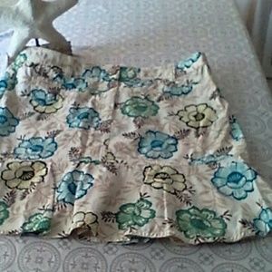 Ann Taylor Loft Floral Skirt with Sweet Ruffle